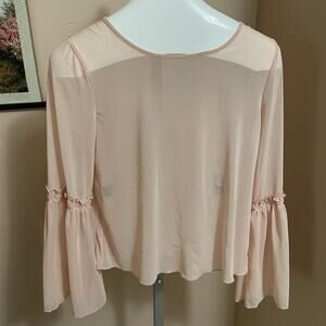 Bongo Sheer Blouse Womens XL Large Bell Sleeves Y2K